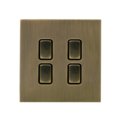 4 Gang 2 Way Switch (86) – Rocker Button – Stainless Steel