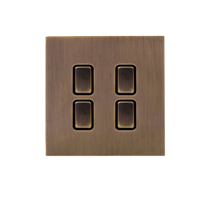 4 Gang 2 Way Switch (86) – Rocker Button – Stainless Steel