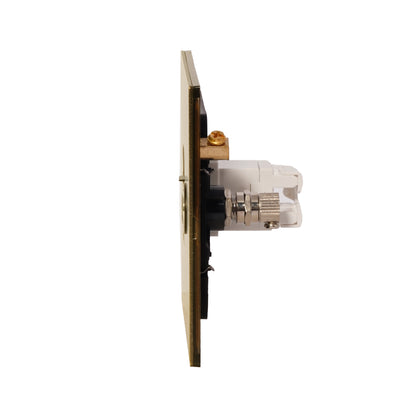 TV + Computer Socket – Stainless Steel