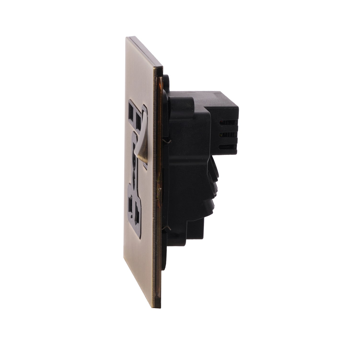 Single MF Socket 13A – On/Off + 2USB – Stainless Steel