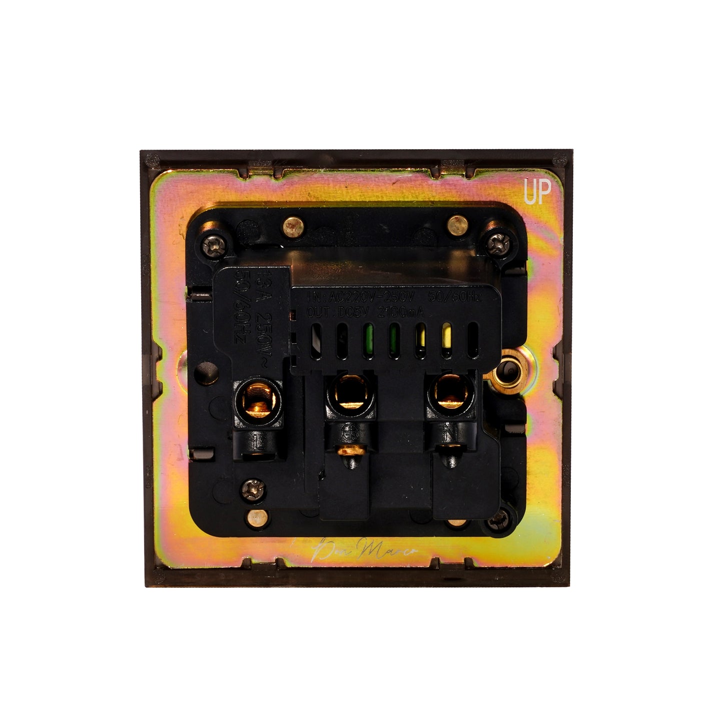 Single UK Socket 13A – On/Off + USB + Type-C – Stainless Steel