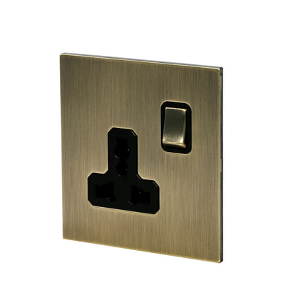 Single MF Socket 13A – On/Off – Stainless Steel
