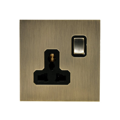 Single MF Socket 13A – On/Off – Stainless Steel