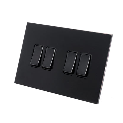 4 Gang 2 Way Switch (148) – Rocker Button – Stainless Steel