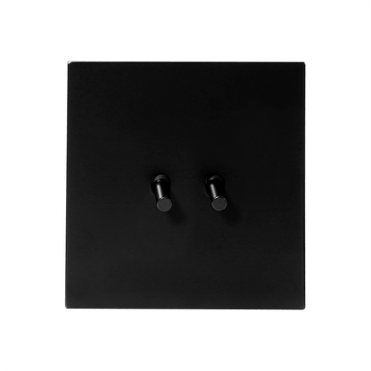 2 Gang 2 Way Switch – Plain Toggle – Stainless Steel / Copper