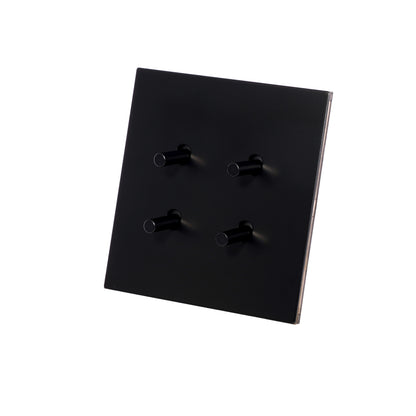 4 Gang 2 Way Switch (86) – Plain Toggle – Stainless Steel / Copper