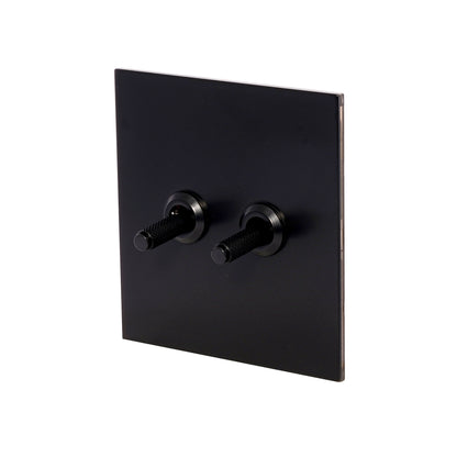 2 Gang Intermediate Switch – Knurled Toggle – Stainless Steel / Copper