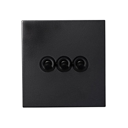 3 Gang 2 Way Switch – Knurled Toggle – Stainless Steel / Copper