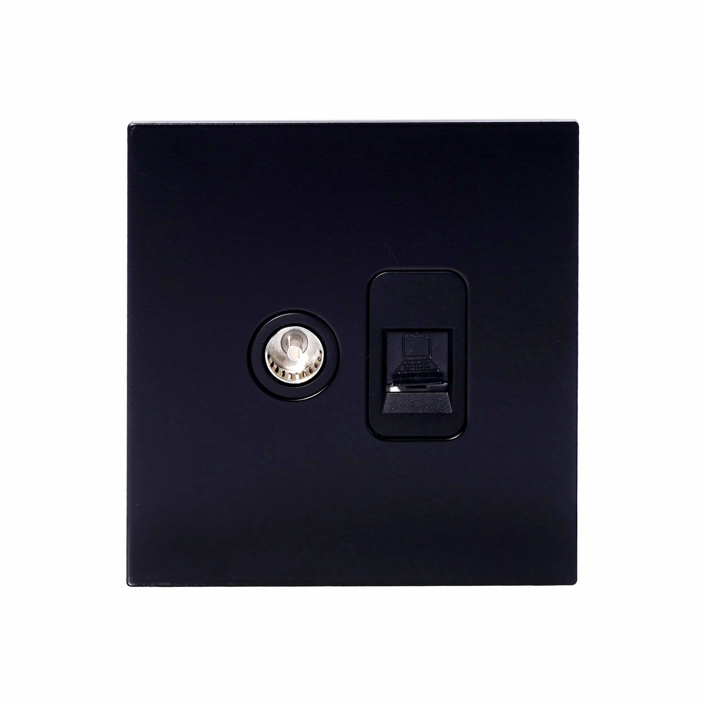 TV + Computer Socket – Stainless Steel