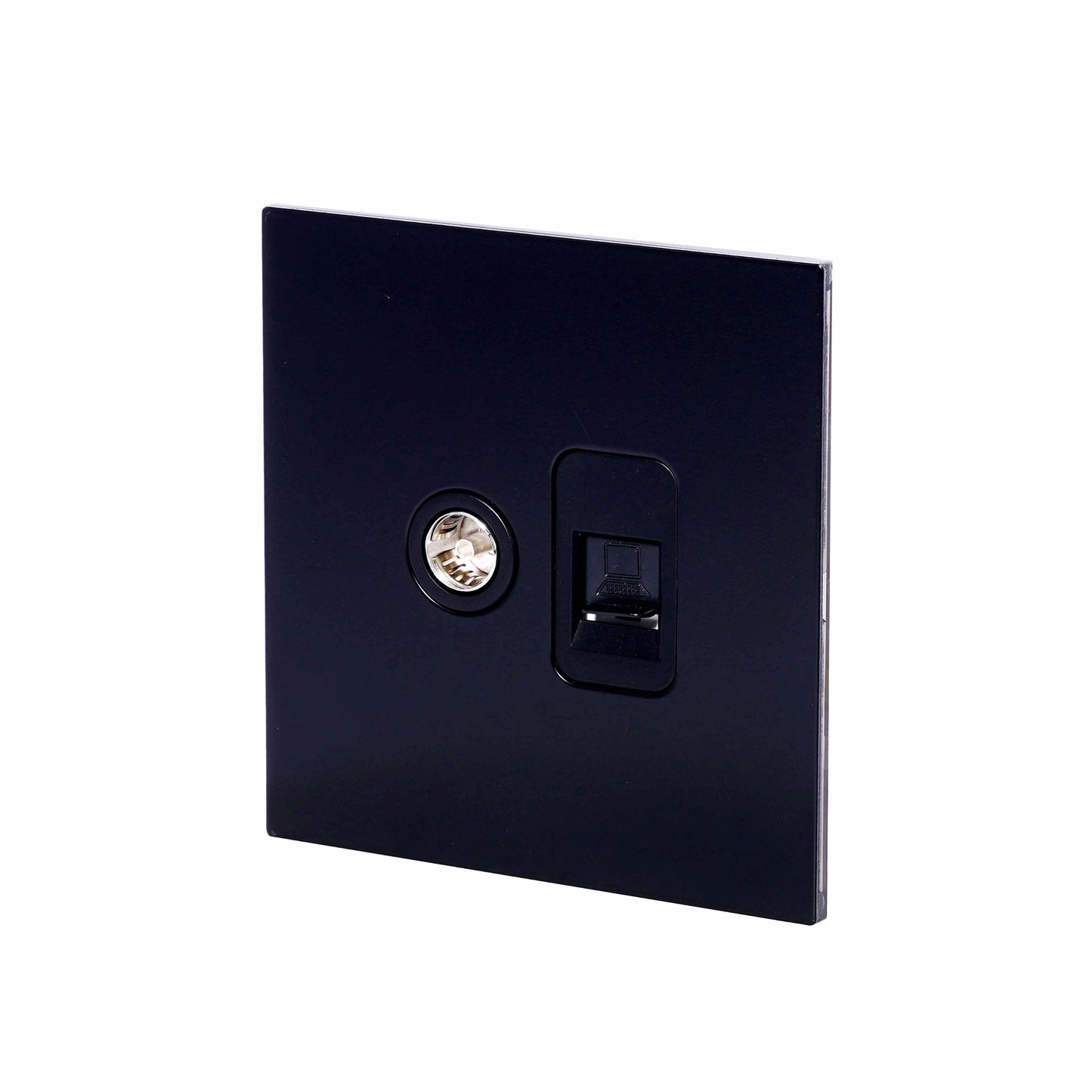 TV + Computer Socket – Stainless Steel