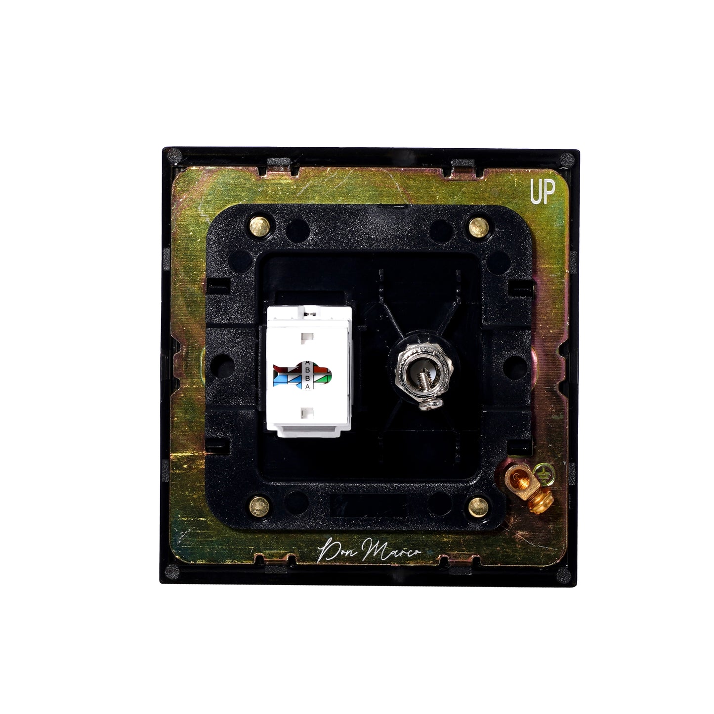 TV + Computer Socket – Stainless Steel