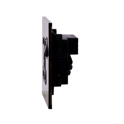Single MF Socket 13A – On/Off + 2USB – Stainless Steel
