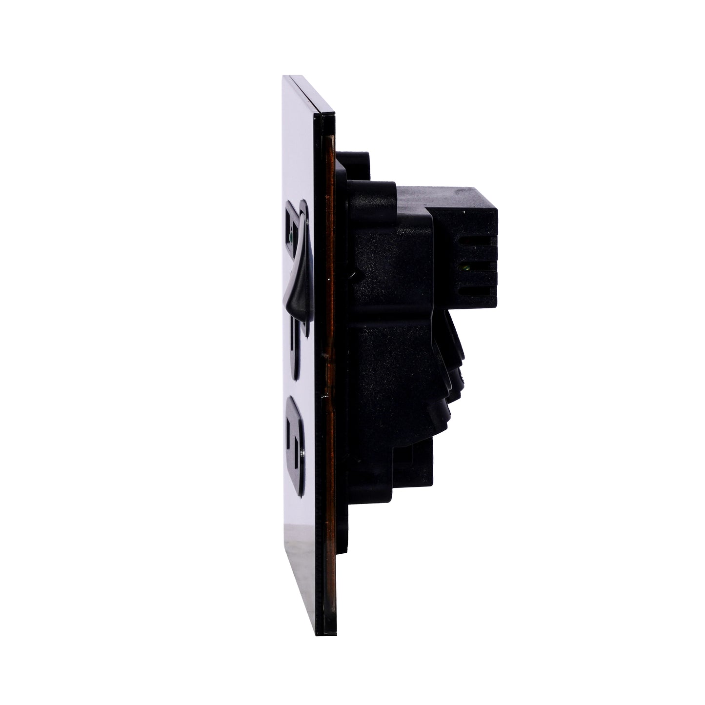 Single UK Socket 13A – On/Off + 2USB – Stainless Steel