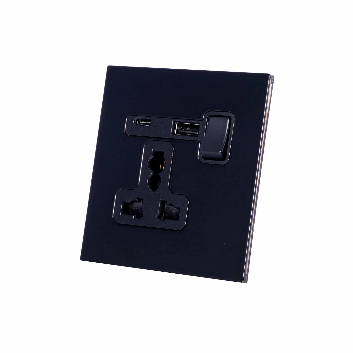 Single MF Socket 13A – On/Off + USB + Type-C – Stainless Steel