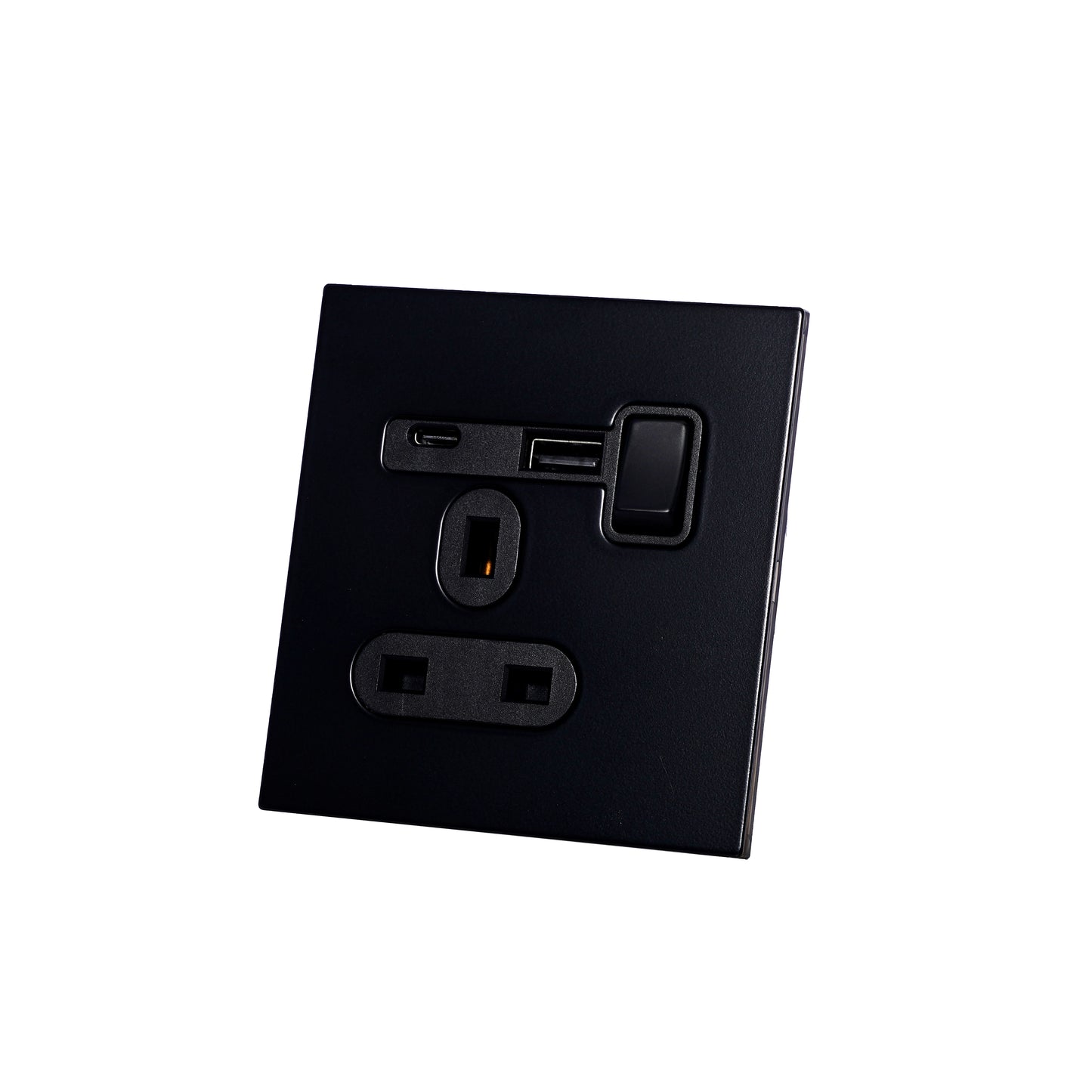 Single UK Socket 13A – On/Off + USB + Type-C – Stainless Steel