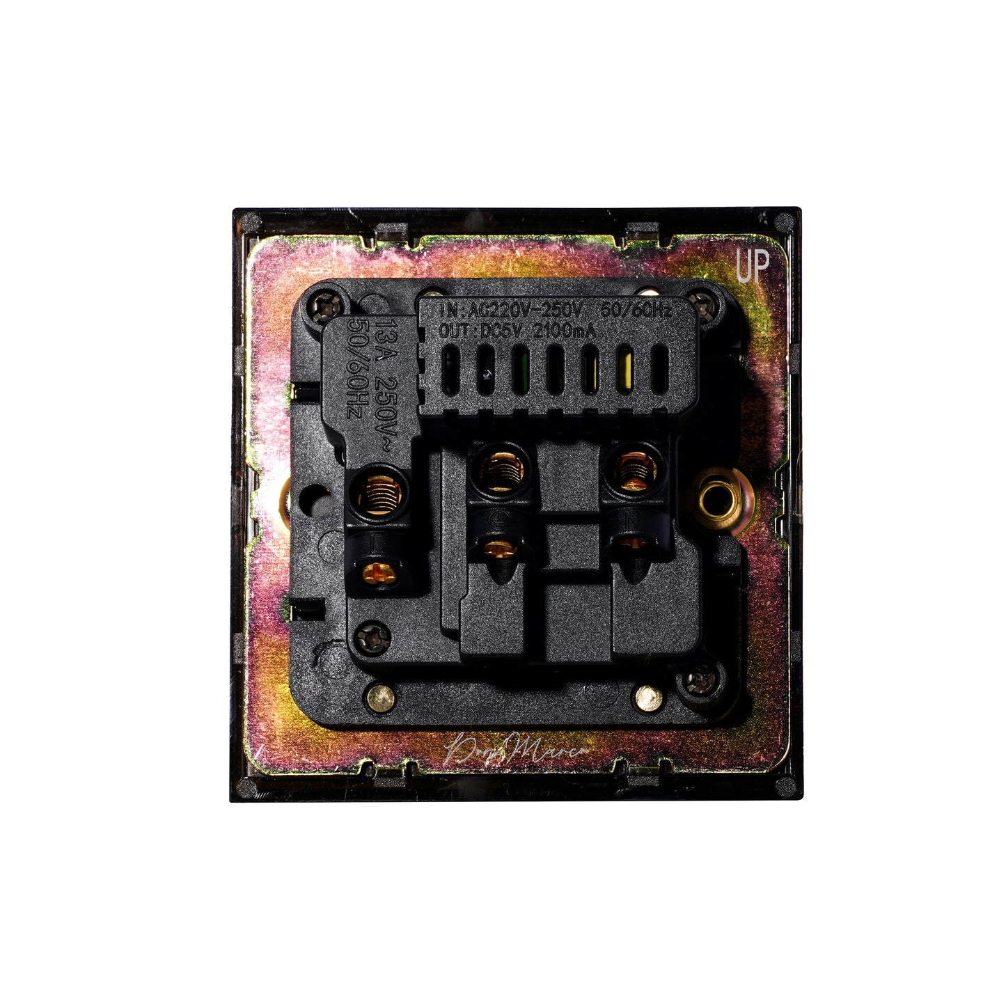 Single UK Socket 13A – On/Off + USB + Type-C – Stainless Steel