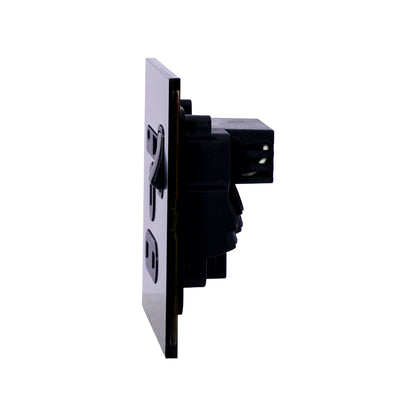 Single UK Socket 13A – On/Off + USB + Type-C – Stainless Steel