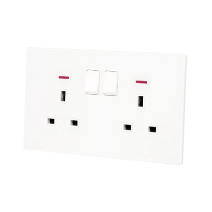 Double UK Socket 13A – Ultra Thin Acrylic Glass