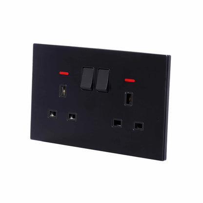 Double MF Socket 13A – Ultra Thin Acrylic Glass