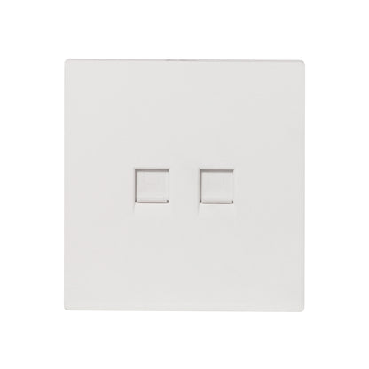 Double Computer Socket – (RJ45/CAT6) – Ultra Thin Plastic