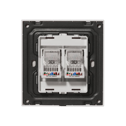 Double Computer Socket – (RJ45/CAT6) – Ultra Thin Plastic