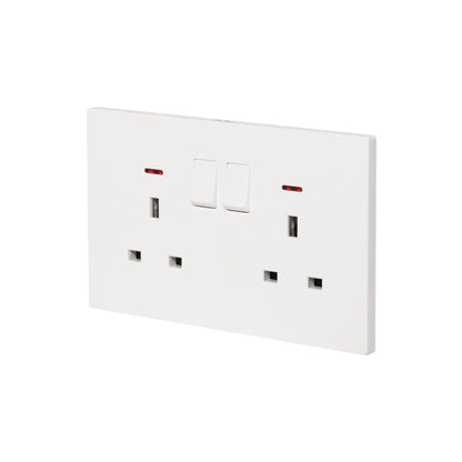 Double MF Socket 13A – Ultra Thin Plastic
