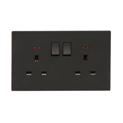 Double UK Socket 13A – Ultra Thin Plastic