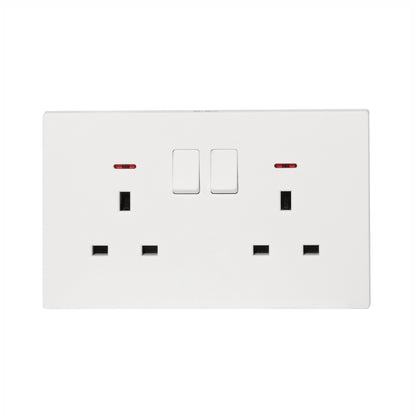 Double UK Socket 13A – Ultra Thin Plastic
