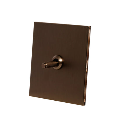 1 Gang Intermediate Switch – Knurled Toggle – Stainless Steel / Copper