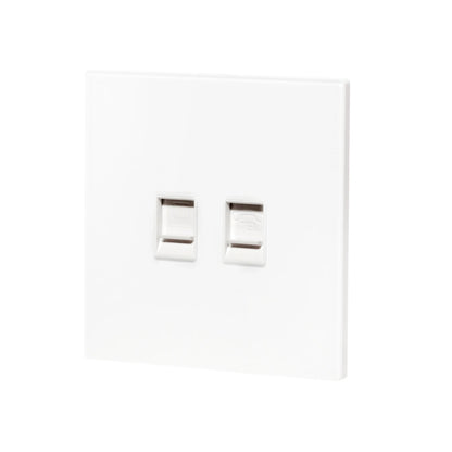 Computer + Tel Socket (RJ45/CAT6) / RJ11 – Ultra Thin Acrylic Glass