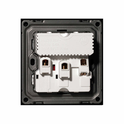 Single UK Socket 13A USB + Type-C (5V 2.1A) – Ultra Thin Plastic