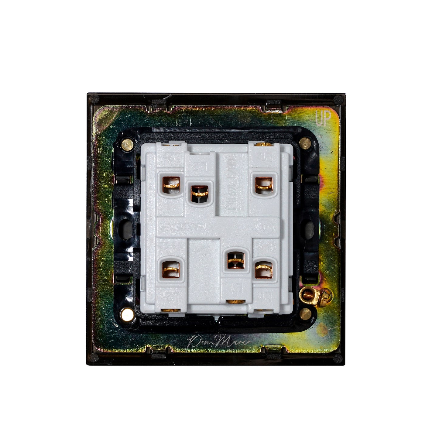 1 Gang Intermediate Switch – Plain Toggle – Stainless Steel / Copper