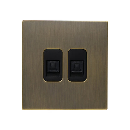 Double Computer Socket – Stainless Steel