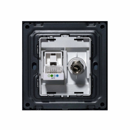 TV + Tel Socket – Ultra Thin Plastic