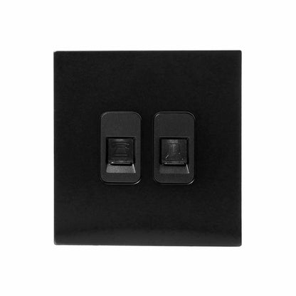 Tel + Computer Socket – Stainless Steel
