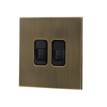 Double Computer Socket – Stainless Steel